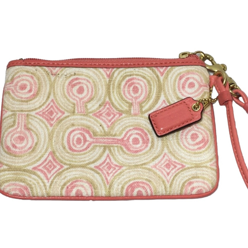 Coach Coral Pattern Wristlet.